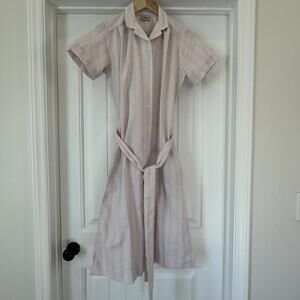 Vintage 1970’s L.L. Bean Pastel Striped Button-Up Shirt Dres